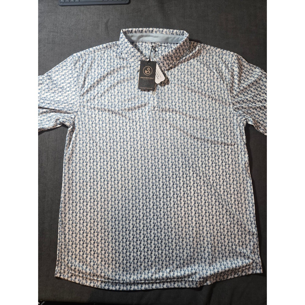 Swannies Polo Shirt Mens XXL Floral All Over Print Performance Golf Outdoors NWT